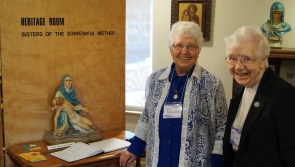 Sister Marydella and Sister Cecile Welcome Guests to the Heritage Room